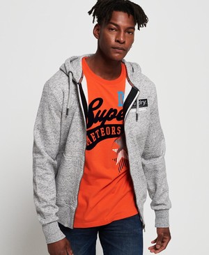 Superdry International Monochrome Cipzár Férfi Kapucnis Pulóver Szürke | RLXSC2810